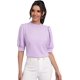 thumbnail image 1 of Blusa Casual de Manga abullonada para Mujer con Abertura en la Espalda Lila Púrpura M Lila Púrpura M Xishao ropa, 1 of 2