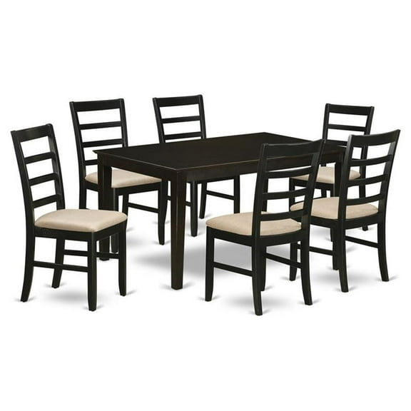 Pemberly Row 7-piece Wood Chairs and Dining Table in Cappuccino