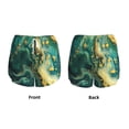 thumbnail image 3 of Disketp Turquoise Golden Swirl Women's Shorts Workout Shorts for Athletic Gym Running Shorts with Phone Pockets-Medium, 3 of 7