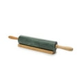thumbnail image 1 of Fox Run Natural Marble Rolling Pin with Wooden Base, Green, 10 inches, 1 of 8