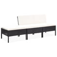 thumbnail image 1 of vidaXL 3 Piece Garden Lounge Set with Cushions Poly Rattan Black, 1 of 5
