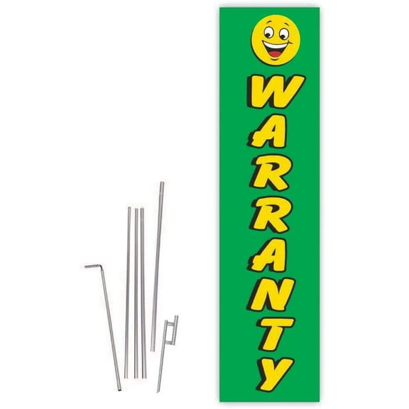 Cobb Promo Warranty Green Rectangle Boomer Flag with Complete 15ft Pole kit and Ground Spike