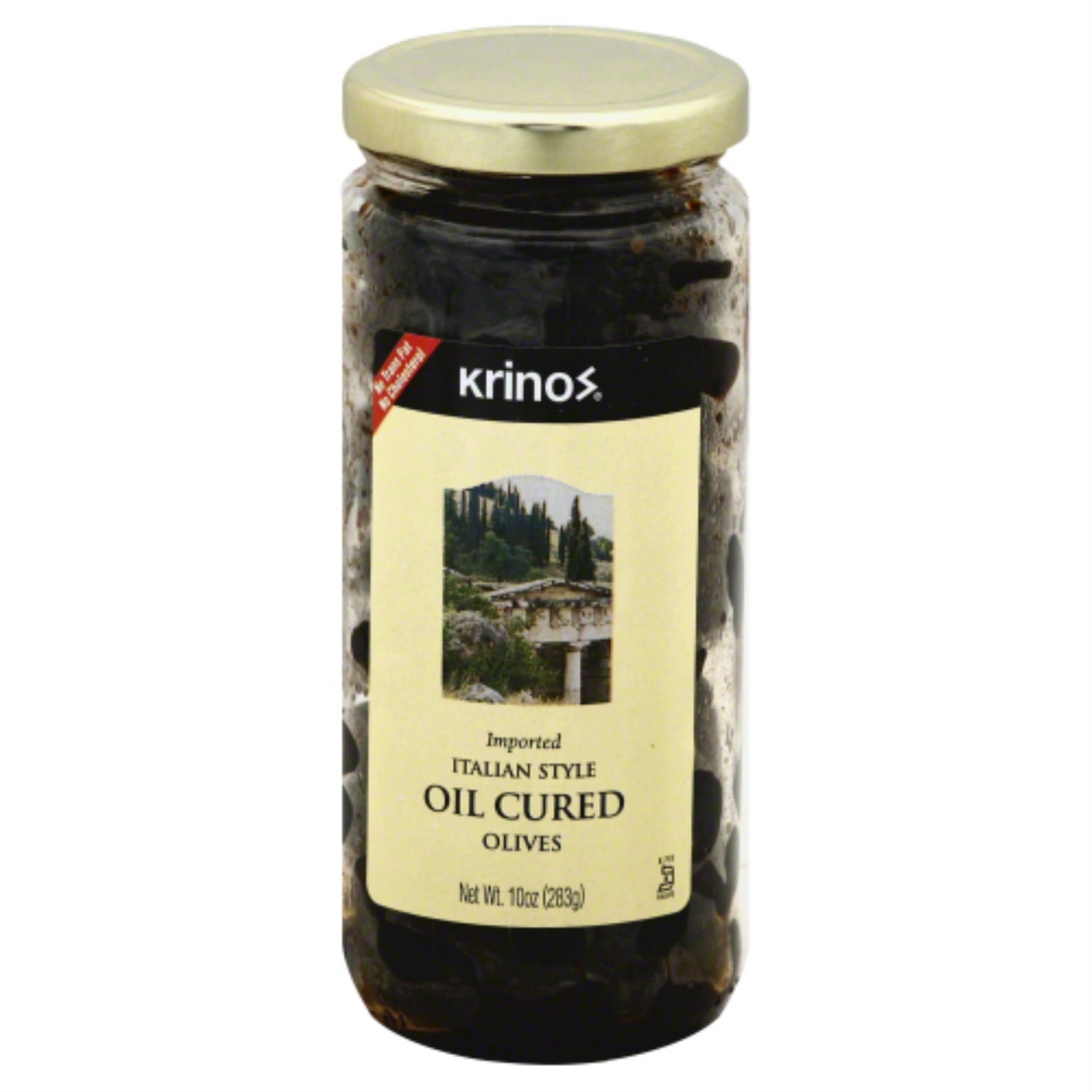 (12 pack) Krinos Moroccan Oil Cured Olives Jar - Cholesterol Free, Naturally Cured, 10 oz