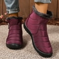thumbnail image 2 of Snow Boots for Women Stitching Furry Lined Zipper High Top Winter Ankle Booties Outdoor Non-Slip Walking Shoes, 2 of 7