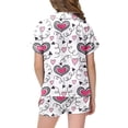 thumbnail image 5 of Kids Silk Pajamas Girls 5t Button Down Short Set Sleepwear for Children Shirt and Pant Matching Funny 2pj Silk Nightwear Sleepwear for Kids and Boys(Hot Pink,12-13 Years), 5 of 5