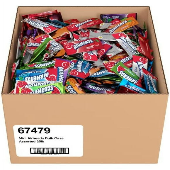 Airheads Candy, Mini Bars, +900 pcs, Assorted Flavors, Individually Wrapped Bulk Box,  25lb
