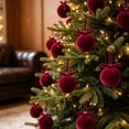 thumbnail image 2 of 15 PCS Velvet Christmas Ornaments Set, Shatterproof Flocked Ball Ornaments with Bow Hanging Ribbon, Gift-Boxed Christmas Tree Decor for Holiday Home Decoration, 3.15", 2 of 9