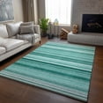 thumbnail image 6 of Addison Rugs Mayfield Washable Transitional Stripes Aqua Rectangle Rug, 9' x 12', 6 of 6