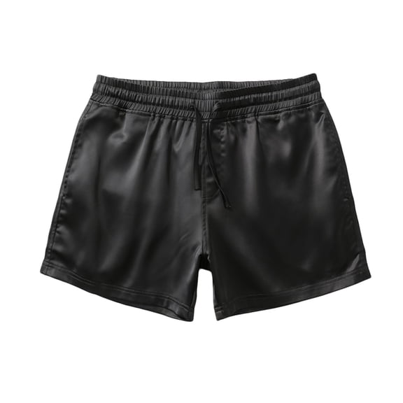 Mens Satin Shorts Silk Boxers Split Side Lounge Shorts 3 Inch Pajama Bottoms