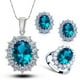 thumbnail image 2 of Pendientes para mujer, regalos para mujer, conjunto de joyas de moda, pendientes de cristal, collar, joyería de boda para mujer, pendientes, collar, 2 of 4