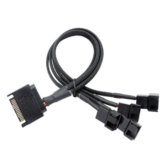 SATAs To 4Pin PC Fan Splitter Cable High Density Braideds Sleeve Stable Power