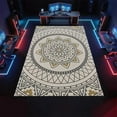 thumbnail image 4 of Geometric Mandala Flower Rug 4x7ft Area Rugs Abstract Beige Brown Rugs Non Slip Machine Washable Indoor Throw Carpet for Living Room Bedroom Study Office Entrance Foyer, 4 of 6