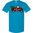 thumbnail image 3 of Inktastic Merry Christmas Red Buffalo Plaid Truck with Tree T-Shirt, 3 of 5