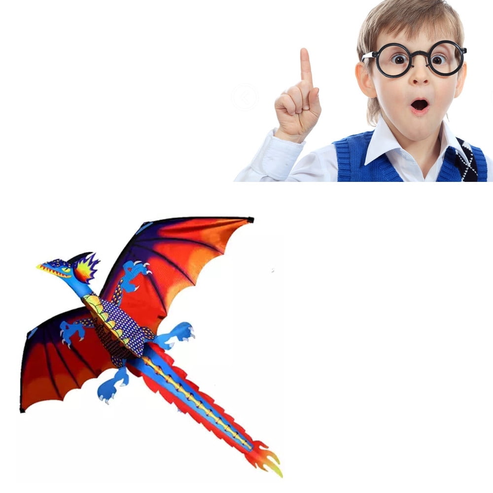 3D Dragon Kite Single Line With Tail Family Outdoor Sports Toy Children Kids，Outdoor Games
