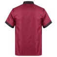 thumbnail image 4 of Kaerm Chef Coat with Hat Custom Short Sleeve Chef Shirt Hotel Kitchen Restaurant Work Uniform Shirt Burgundy XL, 4 of 7