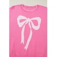 thumbnail image 6 of Sachet Pink Bow Print Drop Shoulder Sweater – Casual Summer Style for Women, XL, 6 of 10