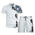 thumbnail image 5 of Edvintorg Short Set Men 2 Piece Summer Outfit Plus Size Men's Track Suits 2 Piece Summer Short Sets Outfits Fashion Shirt Casual Short Sleeve and Shorts Set Gray M, 5 of 6