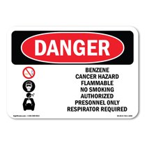 OSHA Danger Sign - Benzene |  Aluminum Sign | Protect Your Business, Construction Site, Warehouse & Shop Area |  Made in The USA