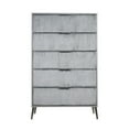 thumbnail image 2 of Moko 51 Inch Tall Dresser, 5 Fabirc Upholstered Drawers, Gray, Nickel, 2 of 5