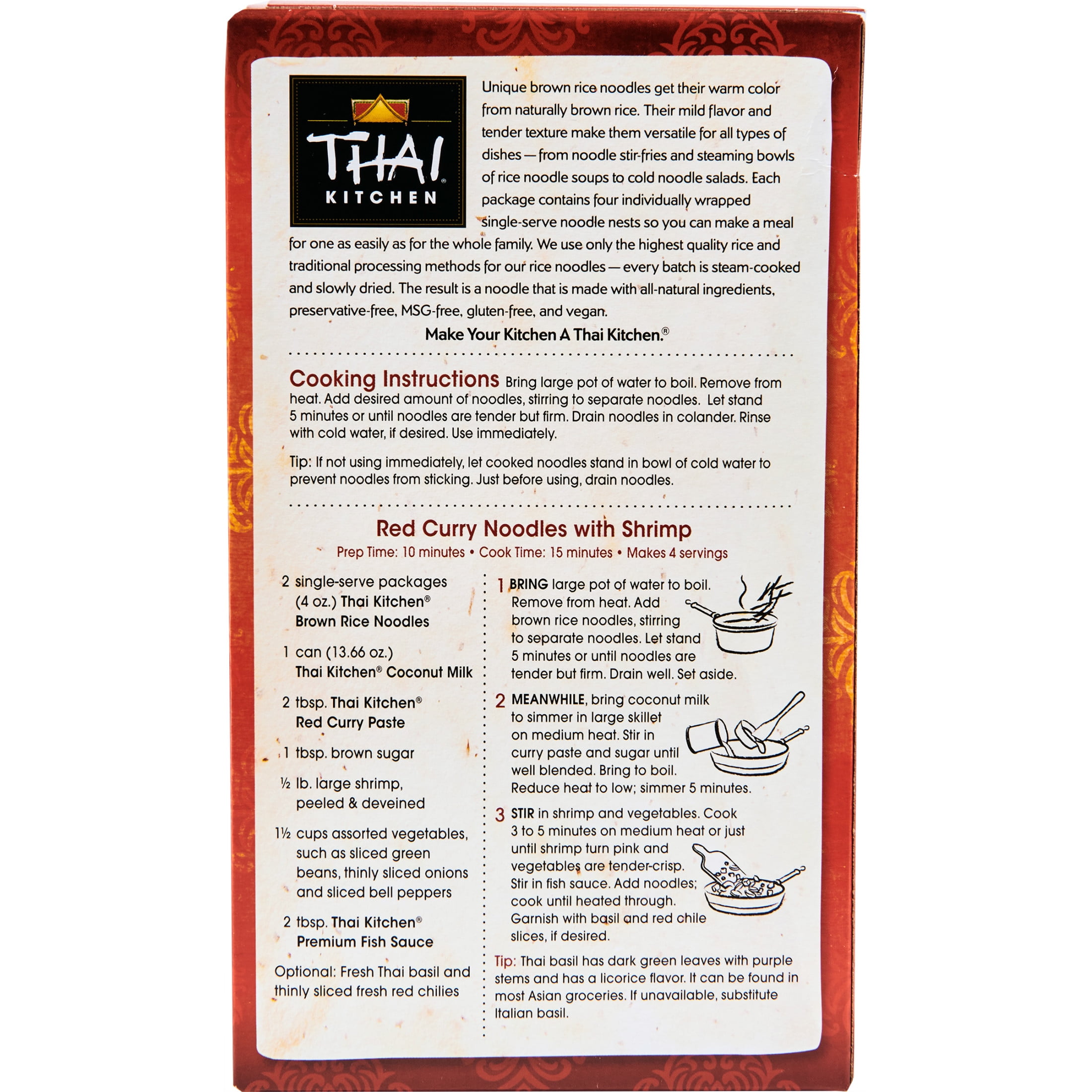 (6 pack) Thai Kitchen Gluten Free Gluten Free Brown Rice Noodles, 8.0 oz Box