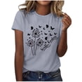 thumbnail image 2 of Blouses pour Femmes, Mode Féminine Imprimé Manches Courtes Blouse Drôle Col Rond T-Shirt Tops, 2 of 4