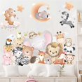 thumbnail image 2 of Super Cute Animal Zoo Stars and Moon Wall Decals Panda Fox Lion Bear Elephant Zebra Wall Stickers Bedroom Living Room TV Wall Door Decor Murals (Cute, 2 of 4