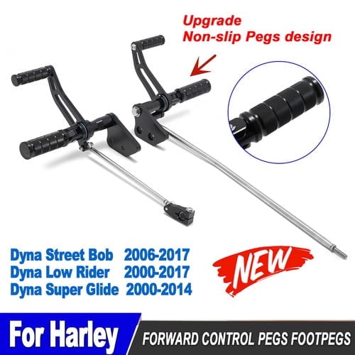 Forward Control Upgrade Non-slip Footpeg for Harley Dyna Street Bob FXDB 06-17 FXDBP 2013-2016 Low Rider FXDL 2000-2017 EFI FXDLI 2000-2009 Super Glide FXD 2000-2013 EFI FXDI 2000-2010 FXDC 05-14
