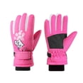 thumbnail image 2 of NAISIBABY Kids Ski Gloves, Fleece Lined Waterpoof Thermal Winter Outdoor Snow Gloves for Boys Girls Hot Pink Free Size, 2 of 5