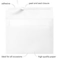 thumbnail image 3 of A7 Invitation Envelopes 40 ct pack, sized 5.25 X 7.25 with modern square flap. Easy peel and seal adhesive closure. Sized for 5 x 7 photos and wedding, graduations, baby showers invitations. (White), 3 of 6