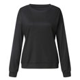 thumbnail image 4 of KBZDBZC Womens Shirts Women Fashion Solid Color Long Sleeves O Neck Daily Fashion Sweatshirt Tops Womens Tops Women Shirts (Black,XXXXL), 4 of 6