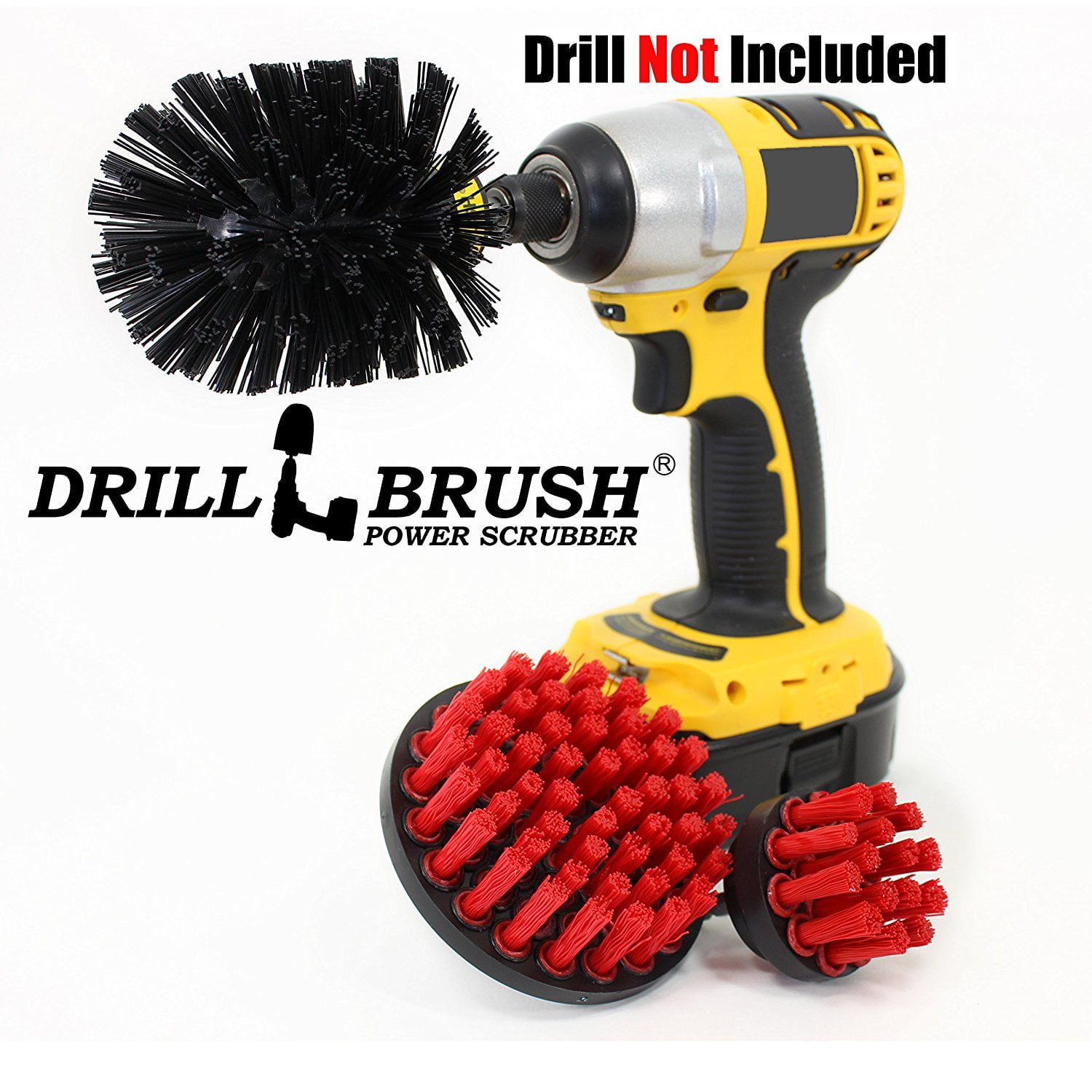 Nylon Stiff Scrub Brush Attachment for Electric Battery Rechargeable