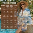 thumbnail image 7 of Xoenoiee Beach Starfish Seashell Conch Print Swimsuit Coverup for Women Long Sleeve Bathing Suit Cover Up Blouse Button Down Shirt Dress Beach Vacation Clothes, 2XL, 7 of 7