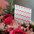 thumbnail image 3 of 3drose, Pink, Aqua Green Easter Chevron Stripes Pattern, 6 Greeting Cards with Envelopes, 3 of 7