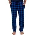 thumbnail image 1 of Pantalón de pijama de polar para hombre Fruit of the Loom, talla grande, cuadros azules, 1 of 3