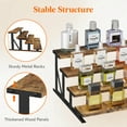 thumbnail image 3 of Lifewit 4-Tier Wooden Dispaly Riser with Metal Stand, 13.9 Inch Step Cologne Stand, Perfume Organizer, Display Shelf for Fragrance, Skincare, Figurine, Spice, Tabletop, Cabinet, Rustic Brown, 3 of 11
