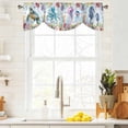 thumbnail image 3 of Blue Coastal Tie Up Valance Curtains for Windows, Kitchen Curtains Window Treatments, Summer Beach Sea Turtle Octopus Jellyfish Seahorse Short Window Shades Valances for Bedroom Bathroom Cafe 54"x18", 3 of 8