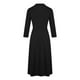 thumbnail image 5 of Vestido de mujer con estampado de solapa, manga tres cuartos, cintura alta, lazo, cinturón, vestido Pompotops  hdfakjf9421, 5 of 8