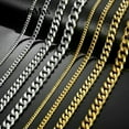 thumbnail image 5 of 3/5/7/9/11mm Silver/Gold Stainless Steel Cuban Link Necklace Chain Choker 16-24", 5 of 9