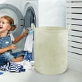 thumbnail image 4 of Patterned Linen Laundry Hamper Large Open Top Stylish Breathable Fabric For Home Bedroom Bathroom Durable Easy Design, 4 of 5