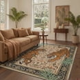 thumbnail image 3 of GENIMO 2'x7' Wildlife Inspired Animal Print Runner Rug, Machine Washable Non Slip Low Pile Hallway Runner Rug for Kitchen Laundry Room, Warm Beige, 3 of 7