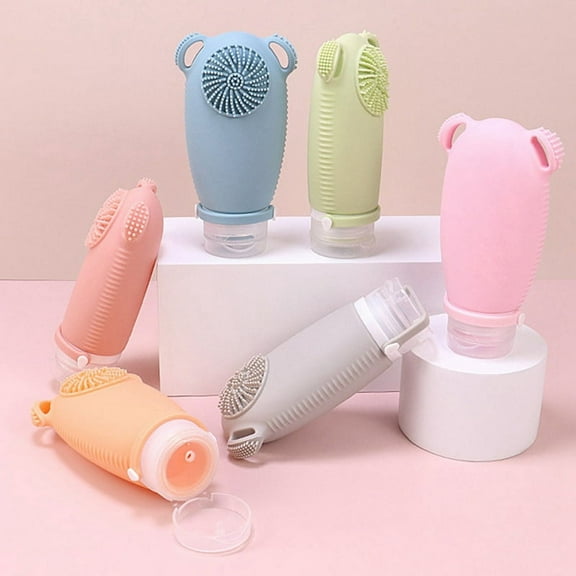 Silicone Travel Refillable Bottle Cleansing Brush Portable Shampoo Bottles Lotion Cosmetics Container A