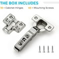 thumbnail image 4 of 25 Pairs 50 Pack European Full Overlay Soft Close Cabinet Hinges Concealed Kitchen Cabinet Hinges Heavy-Duty Frameless Adjustable for Cupboard Hardware, 4 of 7