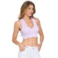 thumbnail image 2 of Lady's Seamless Rib V-Neckline Tank Top, Lavender, SM, 2 of 5