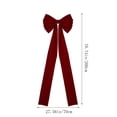 thumbnail image 3 of Oversized Christmas Bow Tree Topper 79 Inch Fabric Ribbon Decoration For Wreaths Gift Wrapping Wedding Arch Party Holiday Decor With Hanging Loop For Indoor Outdoor Christmas Display, 3 of 9