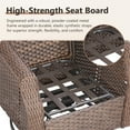 thumbnail image 6 of POCASSY 3 Pieces Patio Furniture Set with 6-Inch Thick Cushions Outdoor Swivel Patio Chairs Set of 2, Outdoor Brown Wicker Swivel Glider Rocking Chairs with Side Table for Porch Deck - Gray, 6 of 11