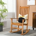 thumbnail image 6 of Patiojoy Outdoor Single Rocking Chair Wooden Patio Rocker Chair Natural Wood, 6 of 9