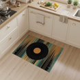 thumbnail image 2 of ODIKA 3'x5' Washable Accent Rug Pet Friendly, Non-Shedding Mat Record Retro Turntable Sound Wave Stripe Music Note Concentric Vinyl Flowing for Bedside, Nursery Room, 2 of 7