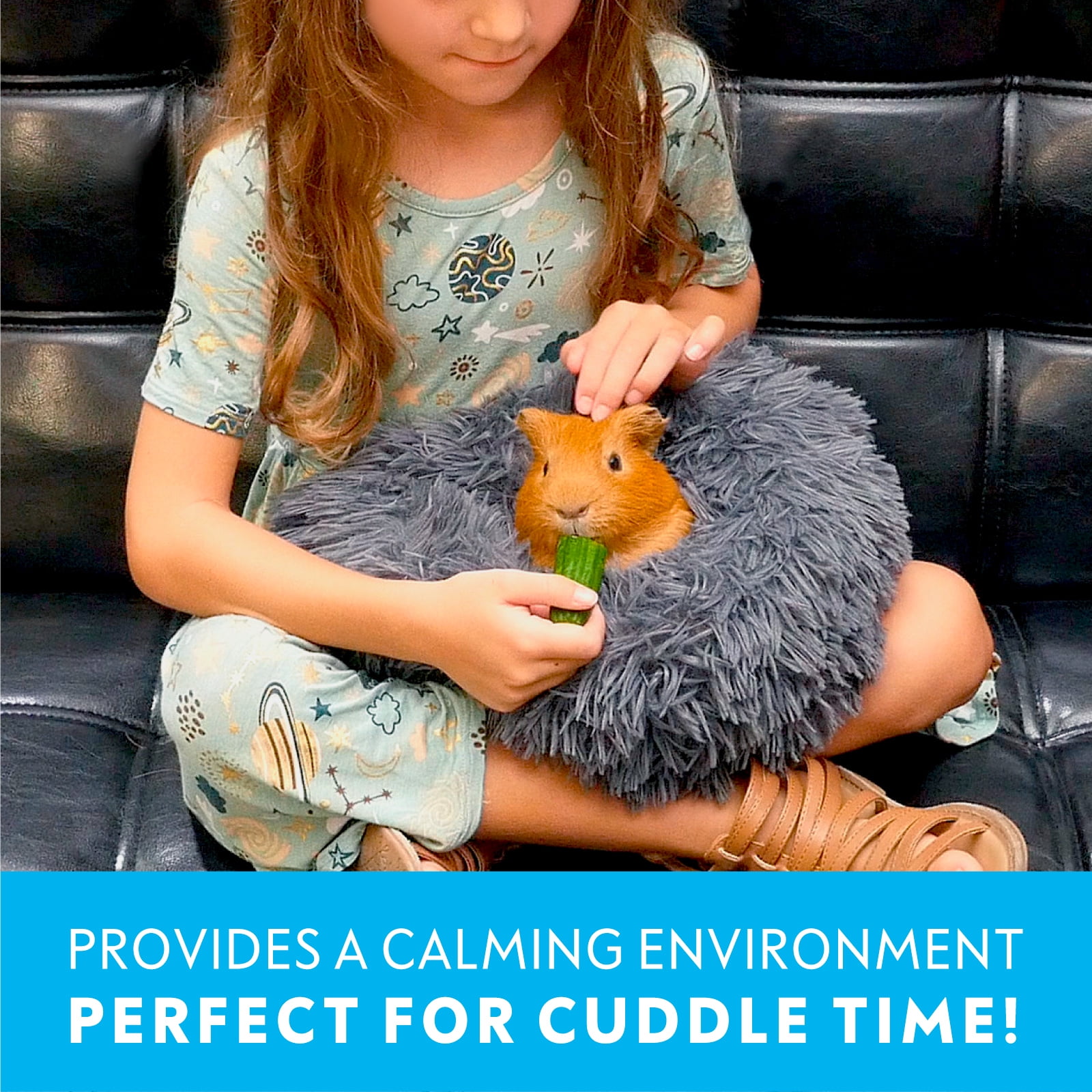 Paw Inspired Furr-O Guinea Pig Bed Burrowing Bed with Zip-On Spandex & Fleece Interchangeable Bottoms for Guinea Pigs and Other Small Animals | Hideout Hideaway (Dark Gray)