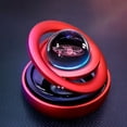 thumbnail image 3 of Solar Powered Rotating Double Ring Car Aromatherapy Hanging Home Decor, Long Lasting Fragrance Auto Rotate Ornament, Non Toxic Car Interior Air Freshener Decoration for Daily Use, D, 3 of 5
