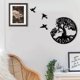thumbnail image 2 of Arte de pared de metal del árbol de la vida con pájaros, decoración negra, 45 cm/17,71 pulgadas, arte de pared del árbol de la vida, arte de pared de metal moderno, letrero familiar de árbol, 2 of 5